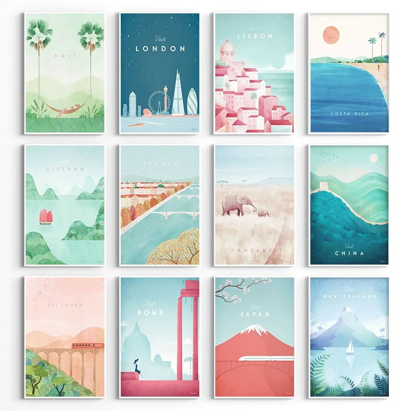 Resin Art World - Pósteres minimalistas de viajes por el