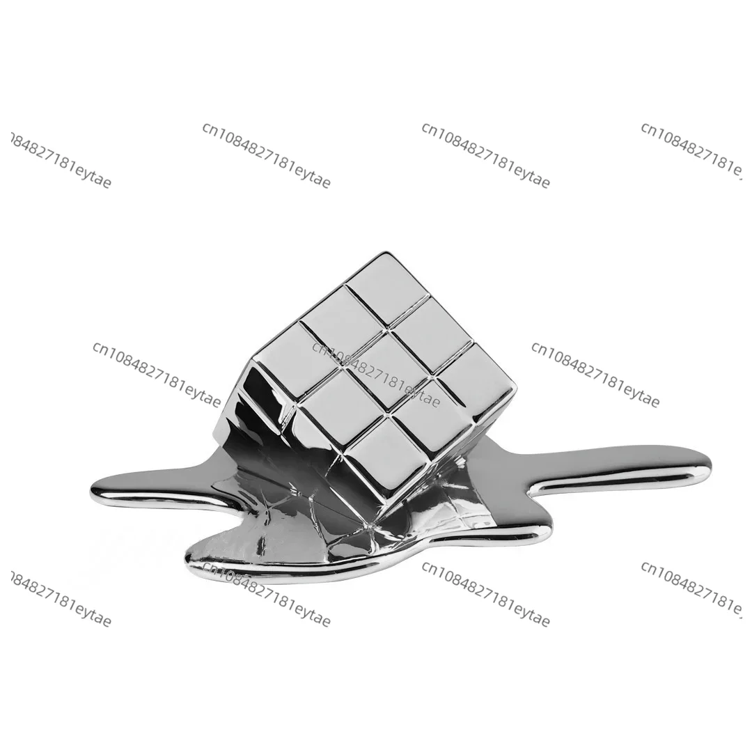 Resin Art Cube - Cubo Geométrico de Resina Dorada -