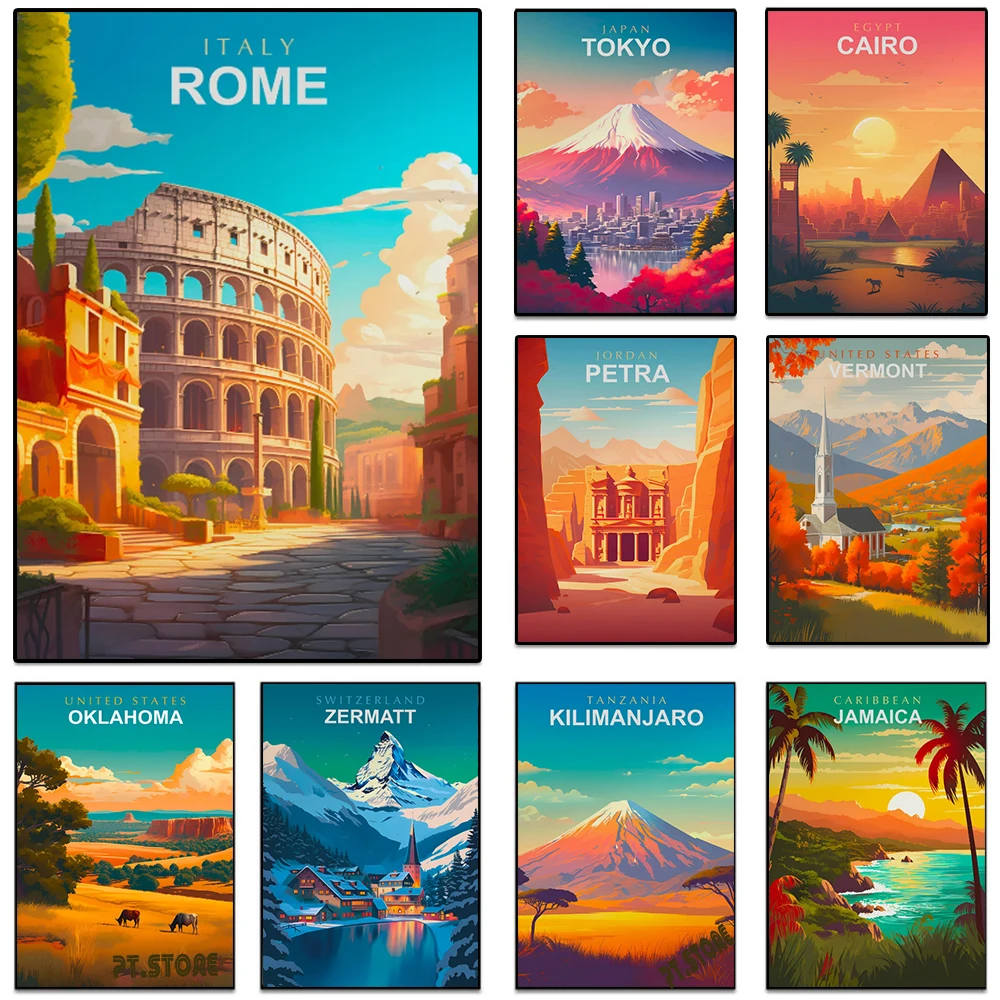 Resin Art World - Pósteres de ciudades del mundo, impresiones