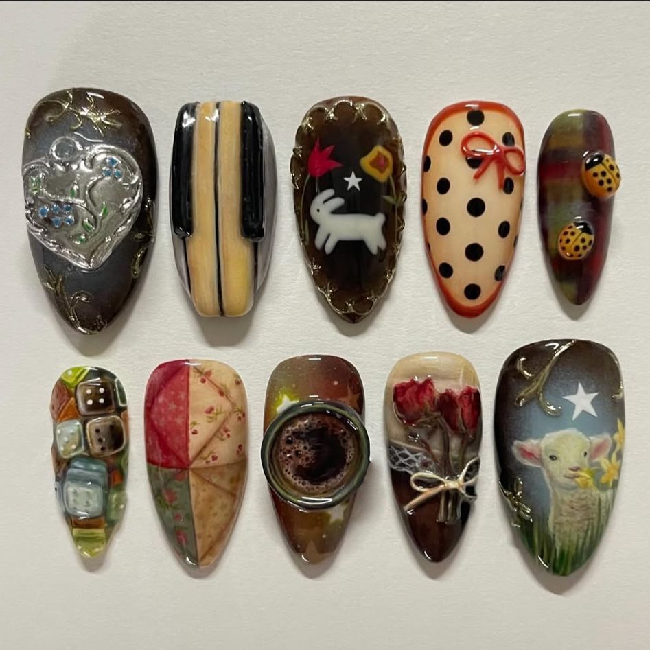 Resin Art Liquid - 24 Uds. De uñas postizas de