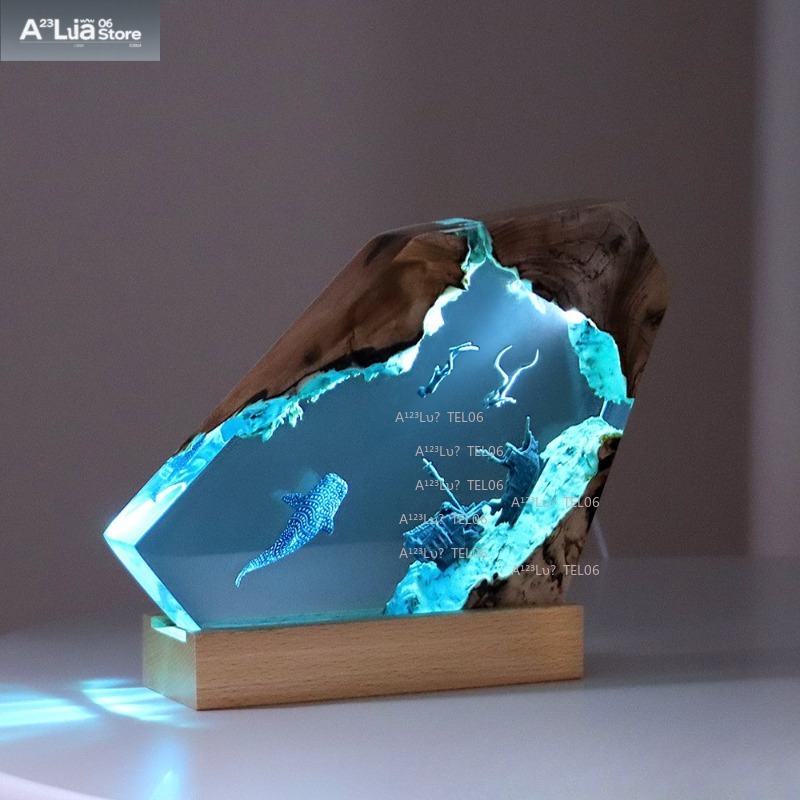 Resin Art Light - Lámpara de Noche de Resina y