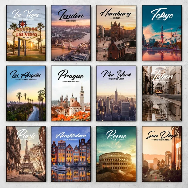Resin Art World - Pósteres de ciudades famosas del mundo,