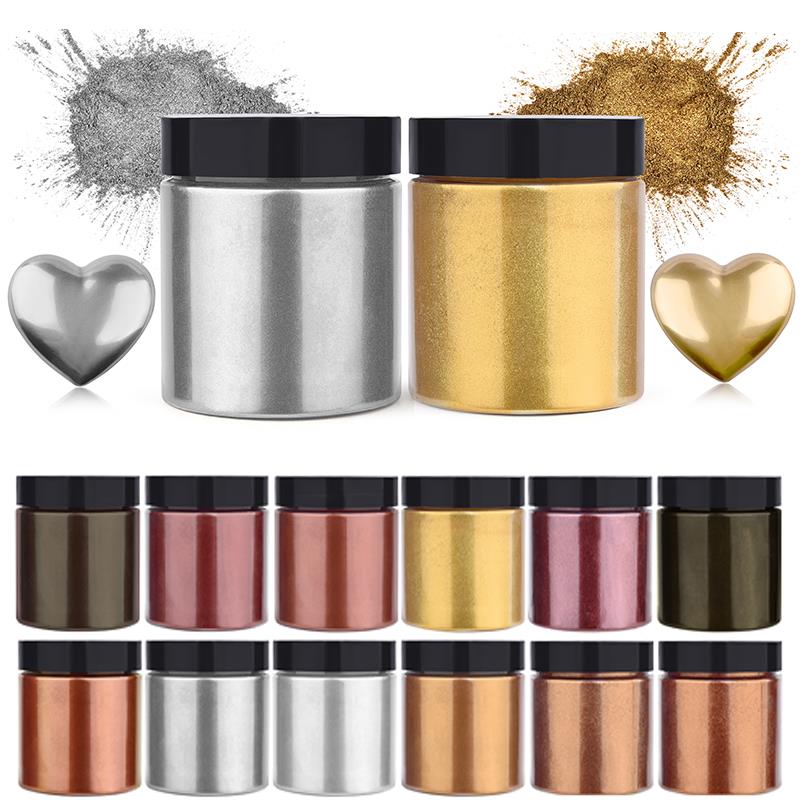 Resin Art Liquid - 50g brillo metálico oro plata Color