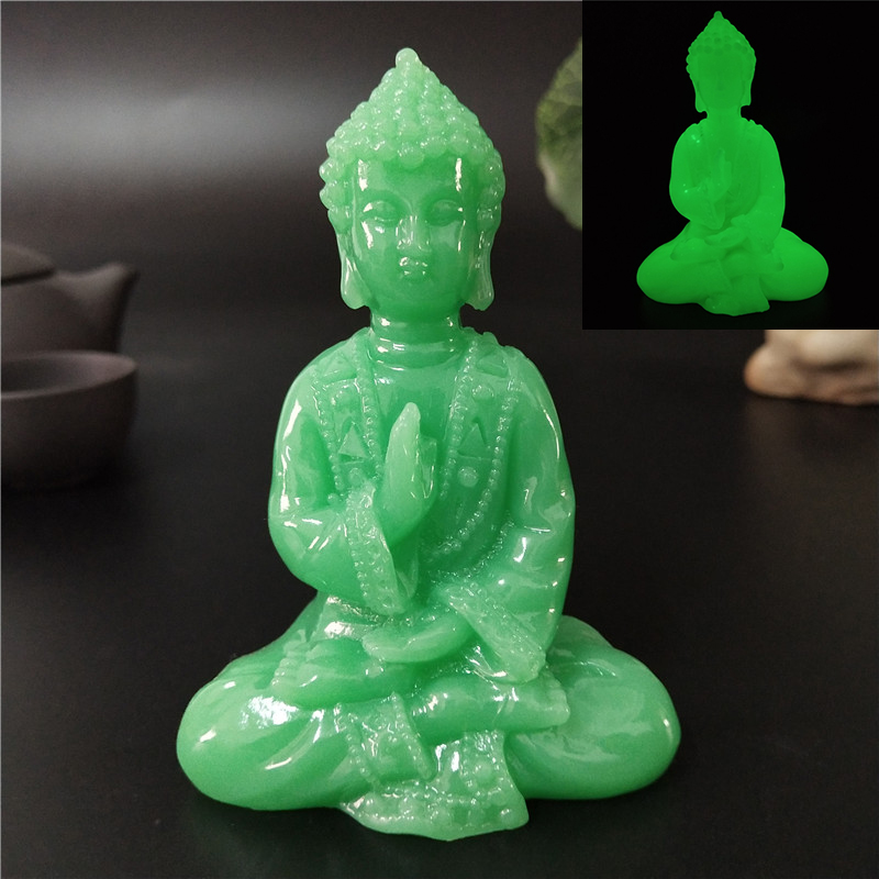 Resin Art Light - Estatua de Buda de meditación brillante,