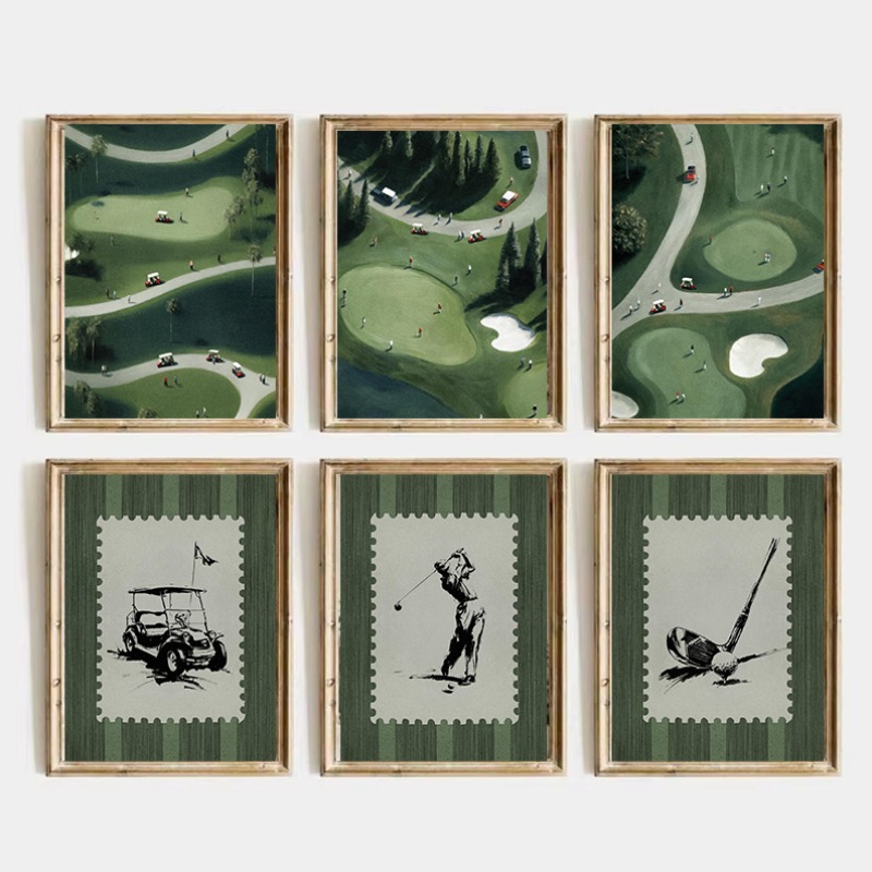 Póster Vintage de Campo de Gol - Resin Art Course reseña y precio