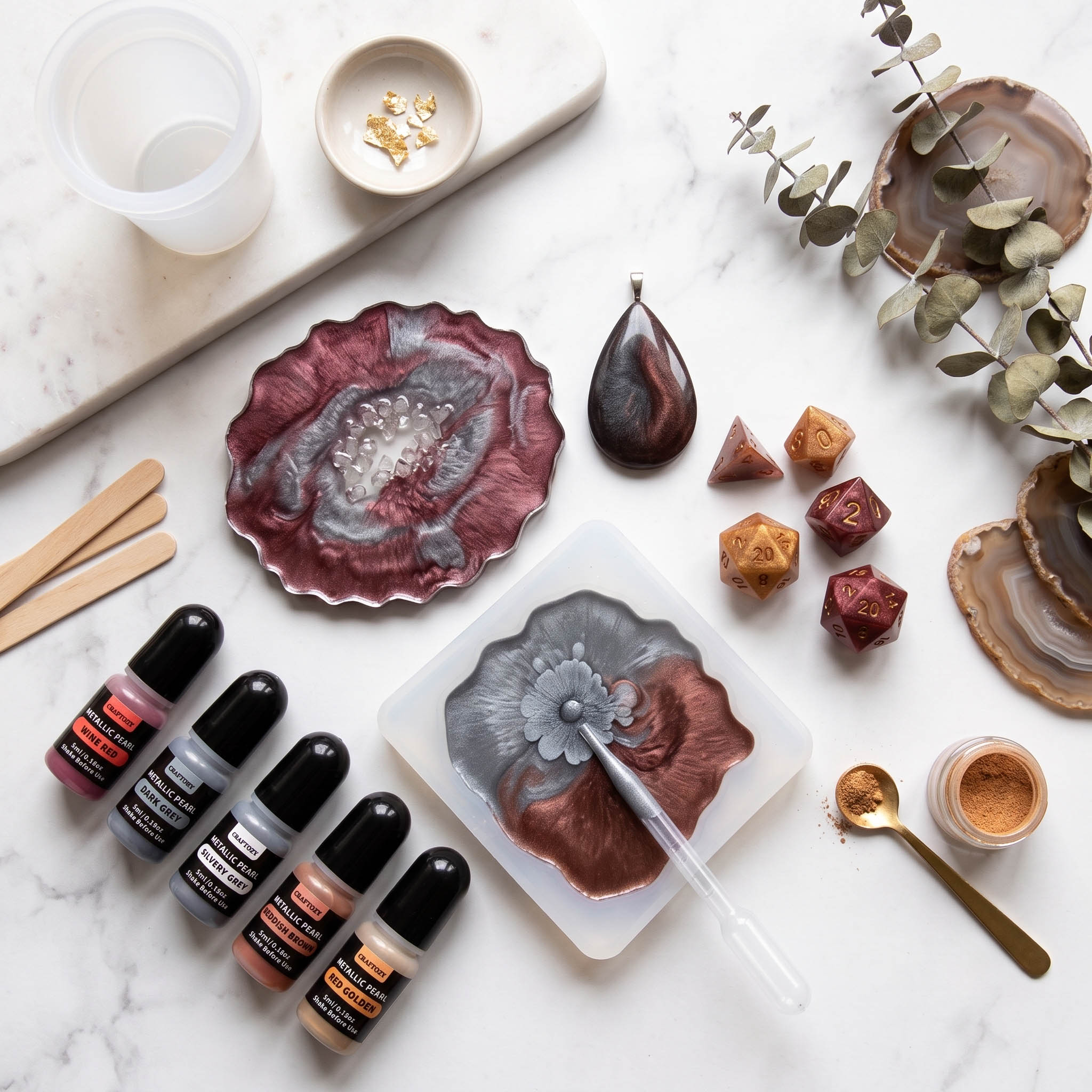 Juego de tinta alcohólica metá - Resin Pigment Alcohol Ink reseña y precio