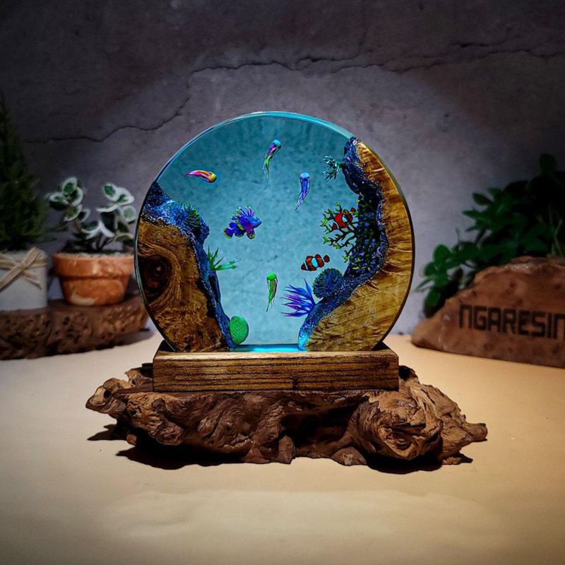 Lámpara de Mesa de Resina con  - Resin Art Light reseña y precio