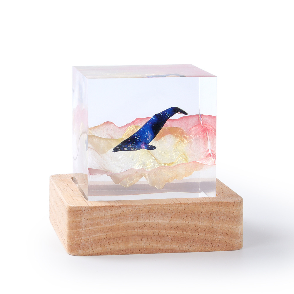 Lámpara de mesa de resina con  - Resin Art Cube reseña y precio