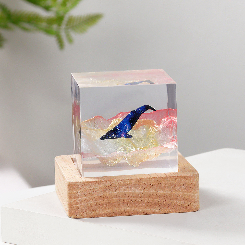Lámpara de mesa de resina con  - Resin Art Cube reseña y precio