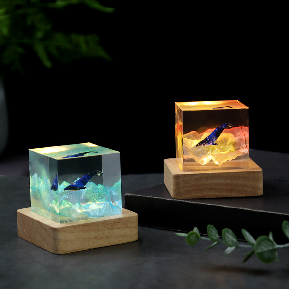 Lámpara de mesa de resina con  - Resin Art Cube reseña y precio