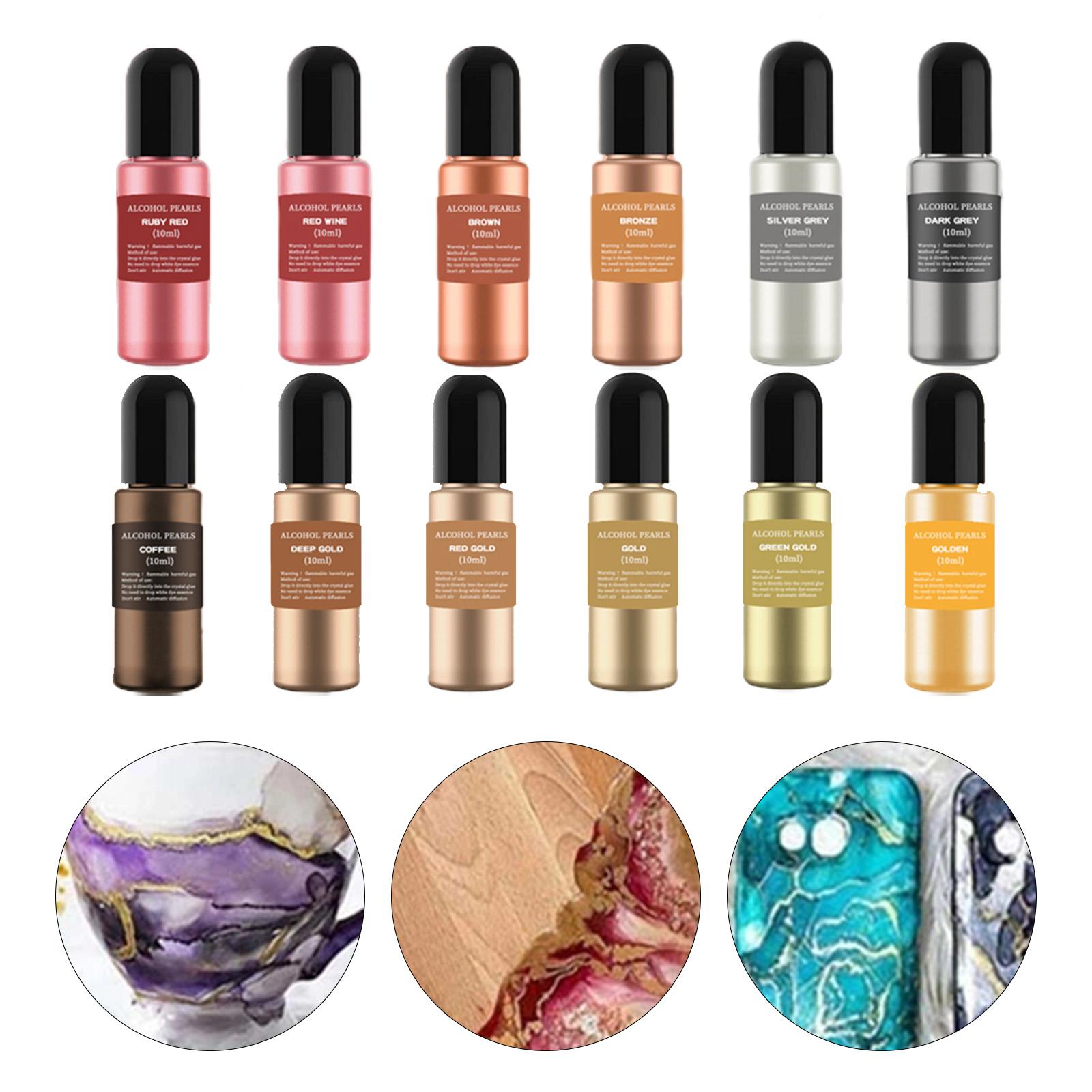 12 Botellas de Tintas Metálica - Resin Pigment Alcohol Ink reseña y precio
